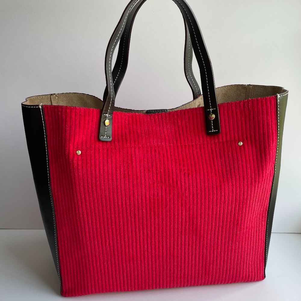 Frances Valentine Red and Black Tote Bag - Picture 2 of 6